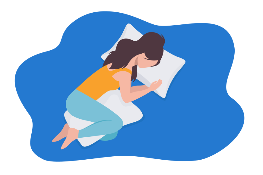 body pillow between the knees